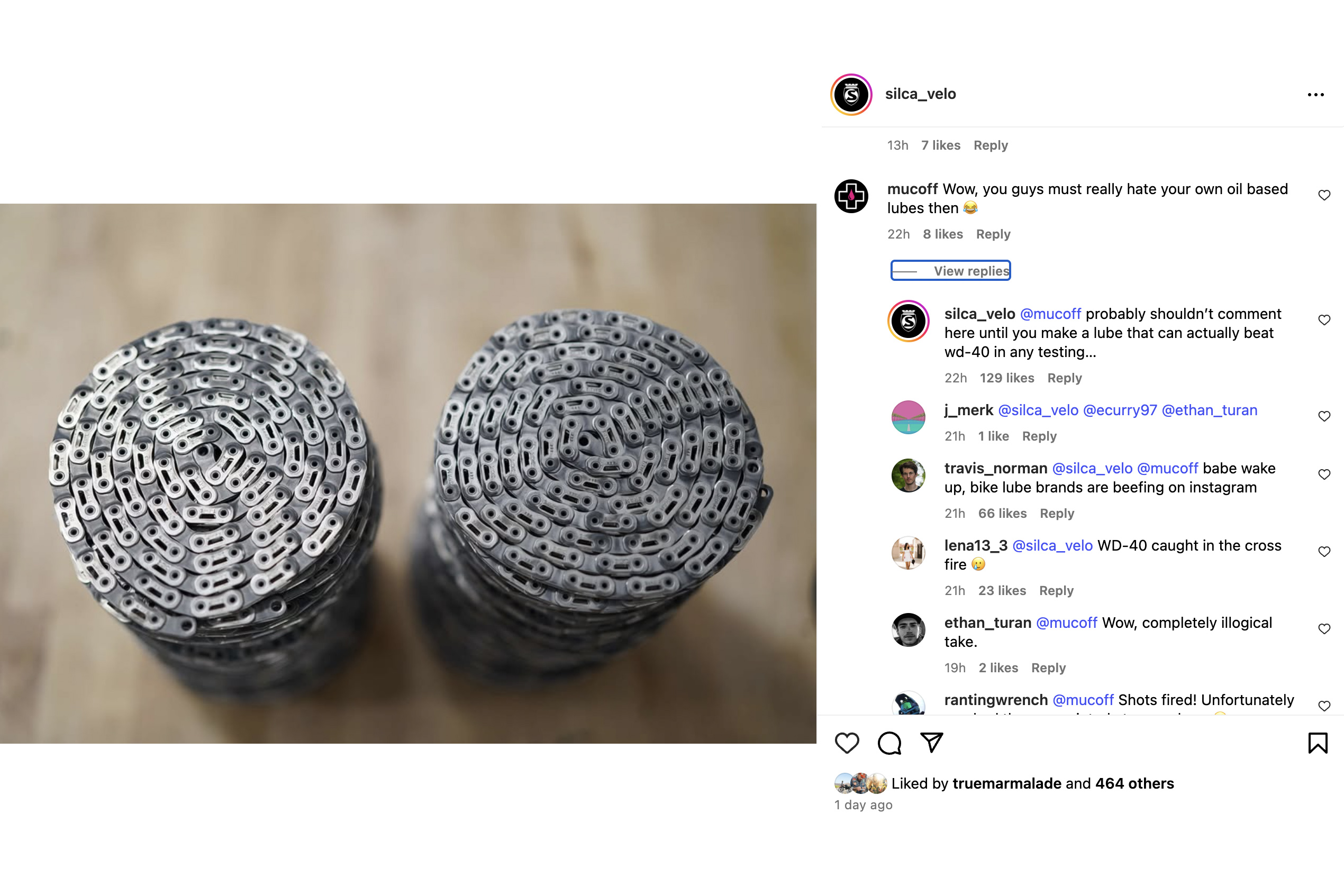 There's Some Entertaining Drama on the Silca Instagram
